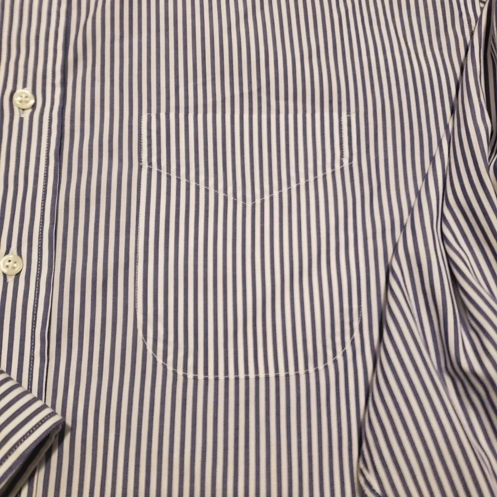 Gitman Mens Dress Up Shirt Stripes Size 35 18 1/2 - Picture 9 of 12
